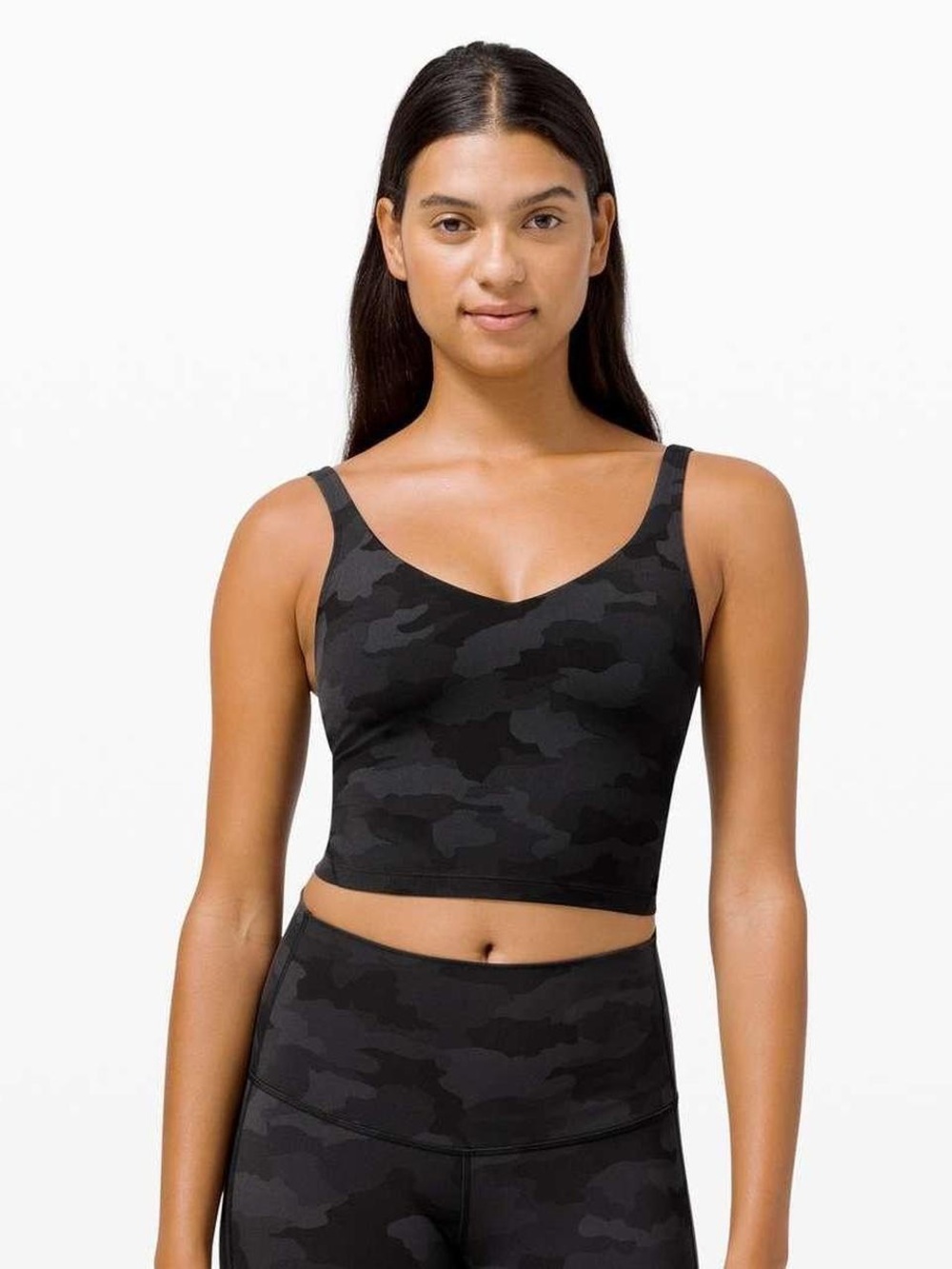 lululemon athletica Black Camo Seamless Crop Top